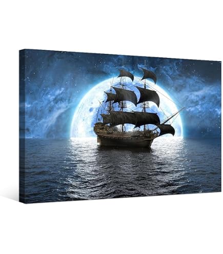 Amazon.com: ART.COM Stretched Canvas Print Front View of a Pirate